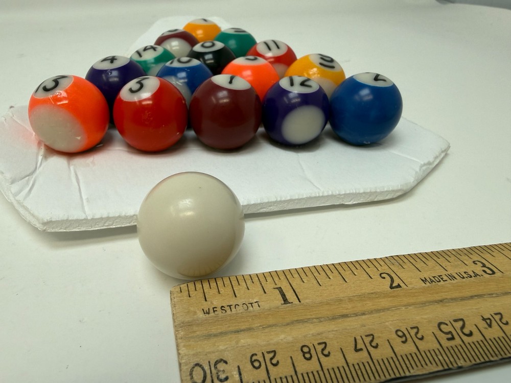 16-Piece Mini Pool Balls Set - Complete Billiard Ball Set