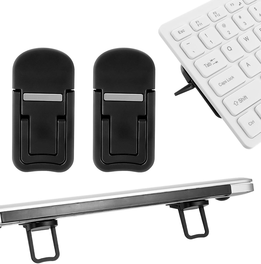 2Pcs Adjustable Portable Keyboard Riser with Dual Tilt Angles