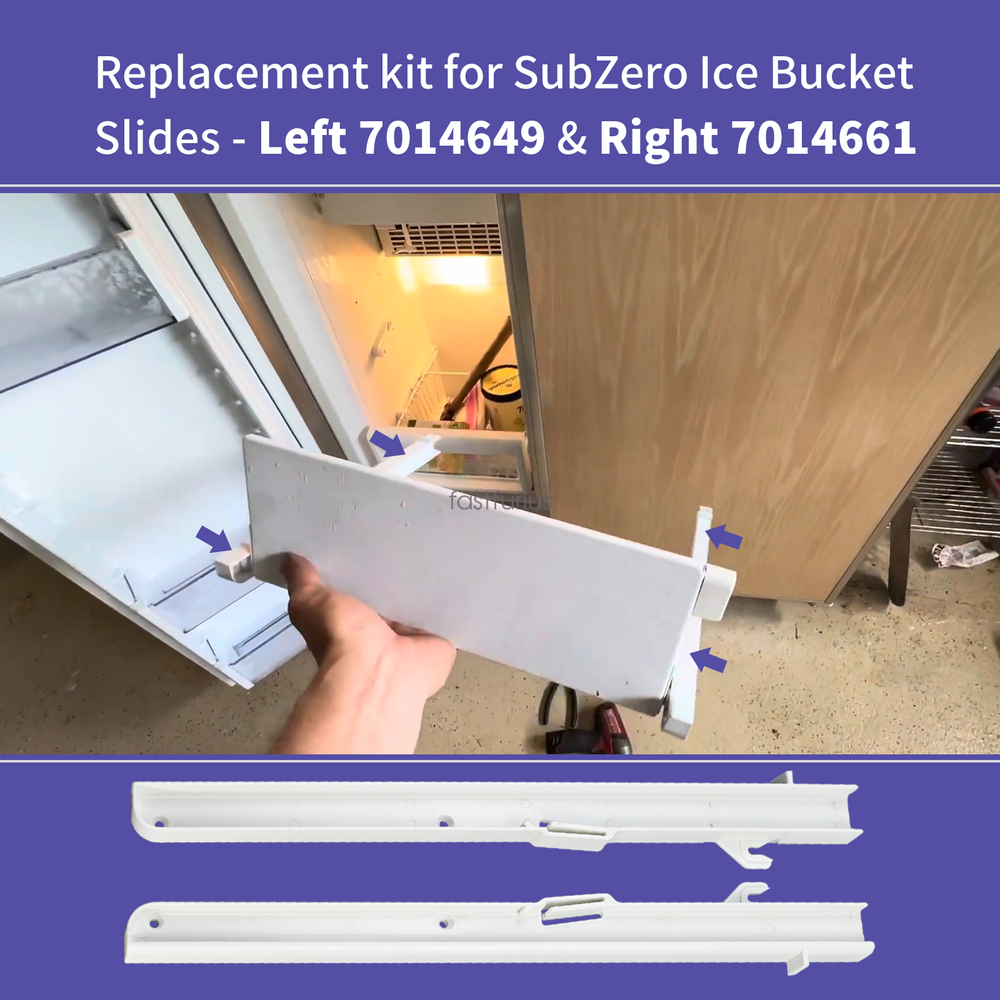 Replacement for Subzero Ice Bucket Slides - Left & Right 7014649 & 7014661