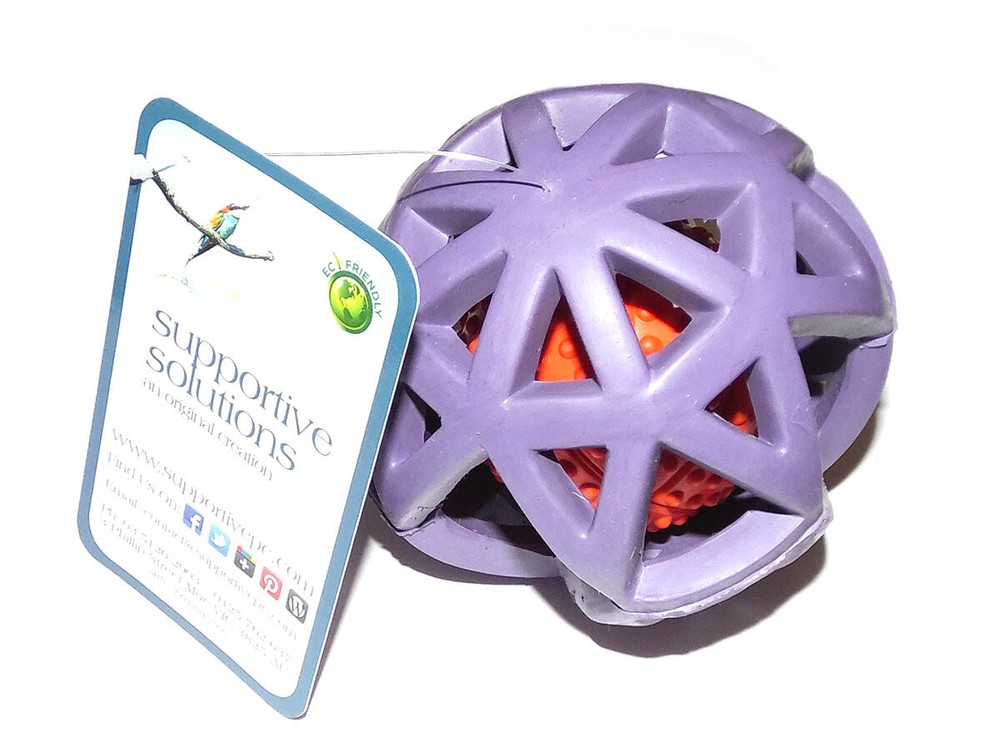 Supportive Solutions Squeaky Combo Puzzle Ball - Two Sizes Rubber Squeaker