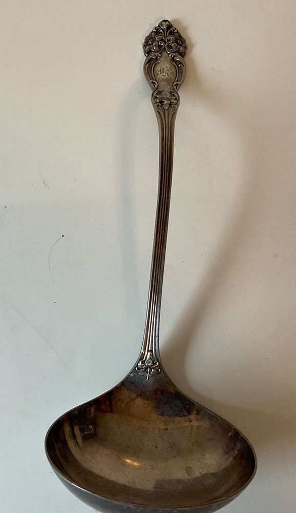 Ladle 12.5” Silver-plate 1901 Antique Reed & Barton Tiger Lily Extra Large Bowl