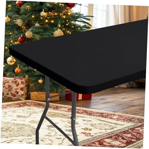 Rectangle Table Cloth Cover, Waterproof 72" x 30" (Rectangular) 1 Black
