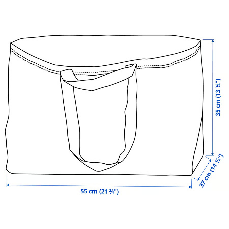 Large Size IKEA Shopping Bag Blue Sturdy Laundry Grocery Durable- Frakta 19Gal