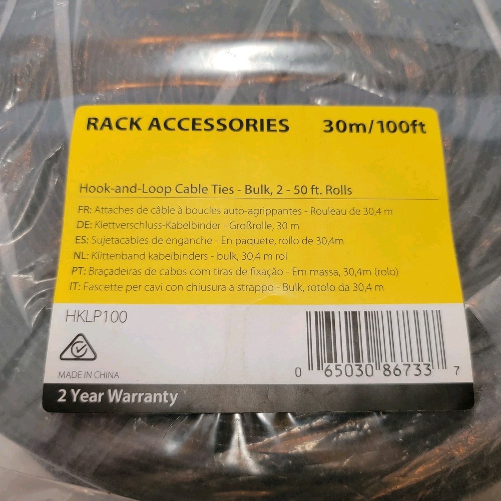 StarTech Hook-and-Loop Cable Tie - 30m - 100 ft. Bulk Roll