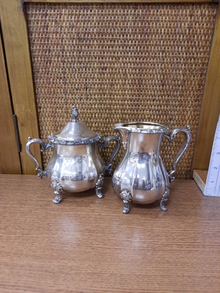 Vintage Silver Plated  Creamer & Sugar Set