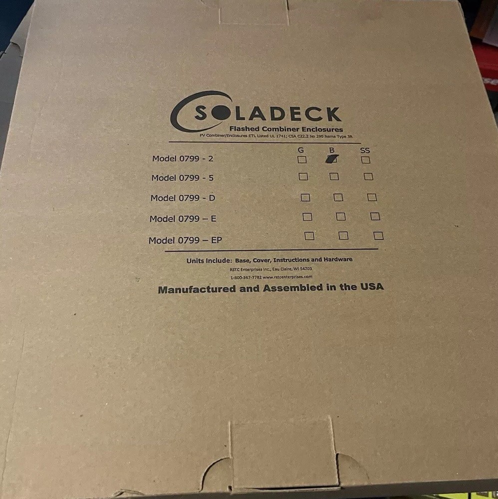 SOLADECK 0799-2 B Flashed Combiner Enclosure