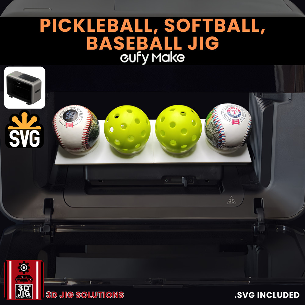 EufyMake E1 UV Printer Jig | Baseball Template