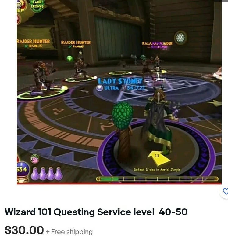 Wizard 101 Questing Service Per hour