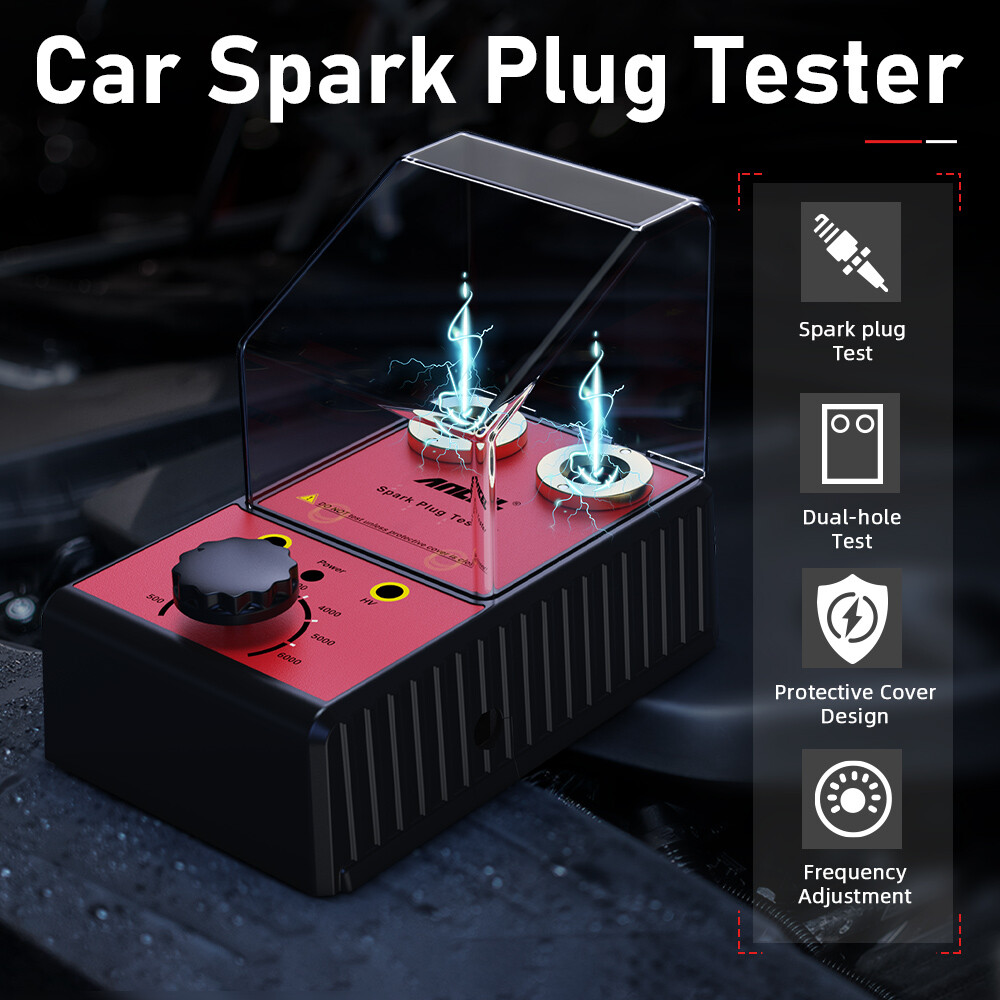 Car Spark Plug Tester 12V Adjustable Double Hole Detector Ignition Plug Analyzer