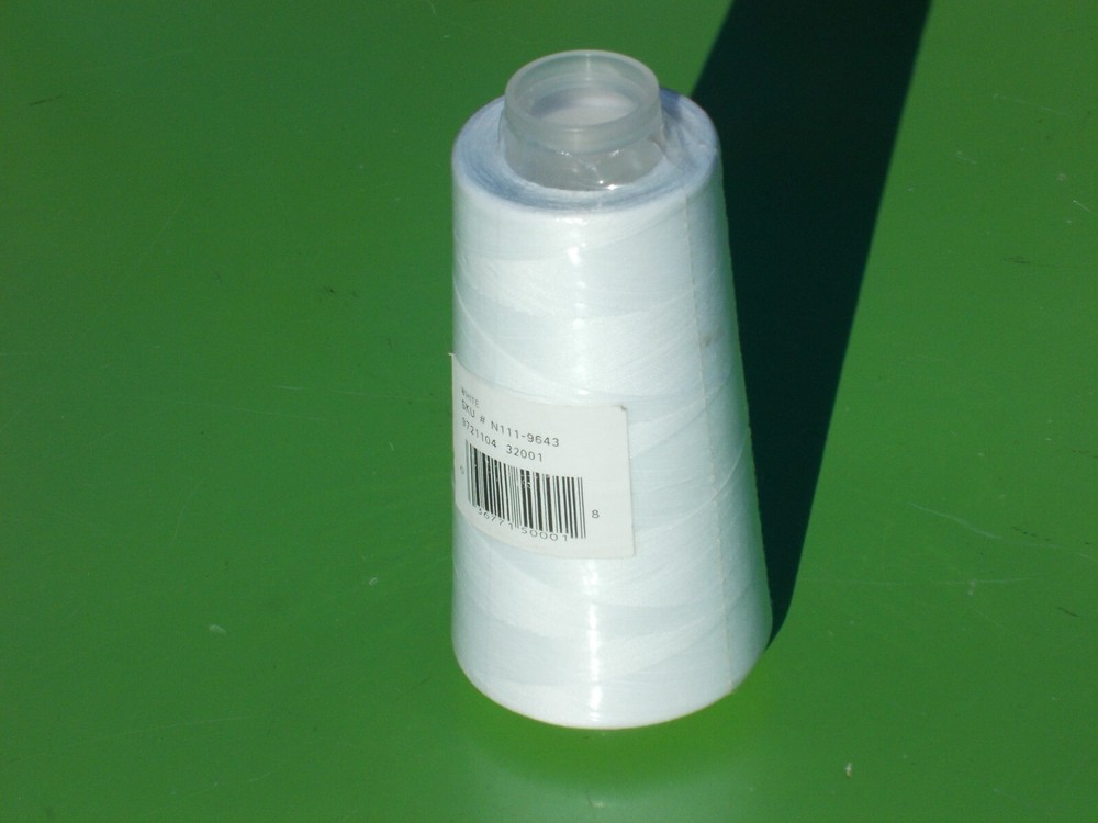 OVERLOCK THREAD SPOOL 100% SPUN POLYESTER 3000 YDS PRICED SEW RIGHT WHITE