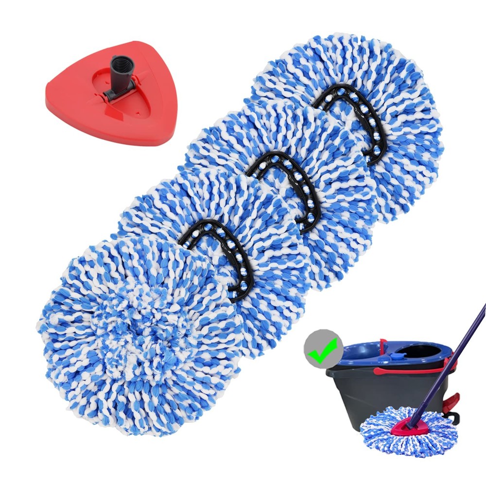 4 Pack Spin Mop Replacement Heads Microfiber Mop Refills Compatible with 2 Ta