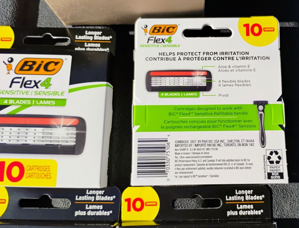 2 packs BIC Flex 4 Refillable Refill Razor 10 Refill Cartridges replacement