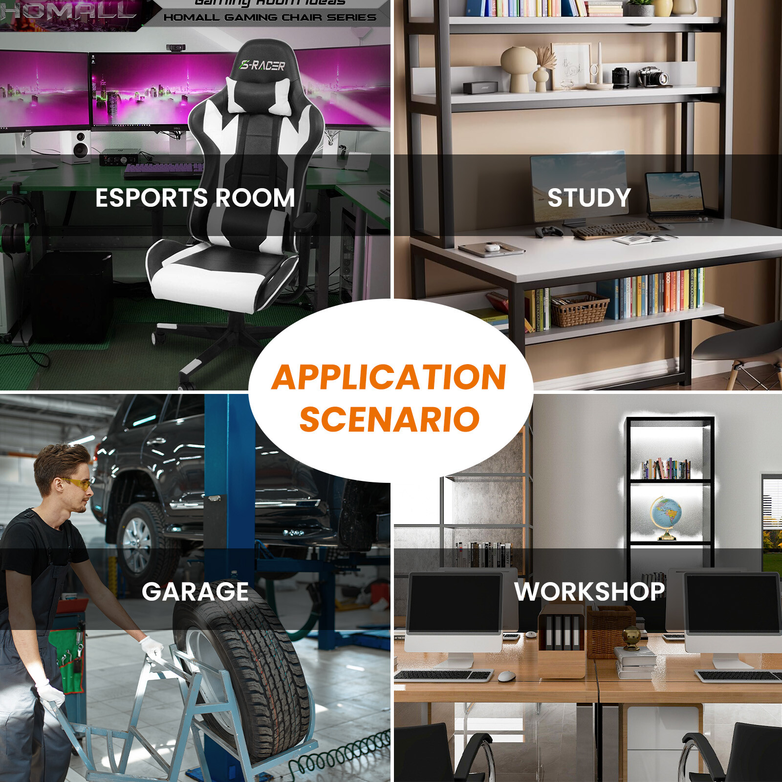 48''Adjustable Workbench Heavy Duty W/Pegboard and Wheels for Garage Workshop