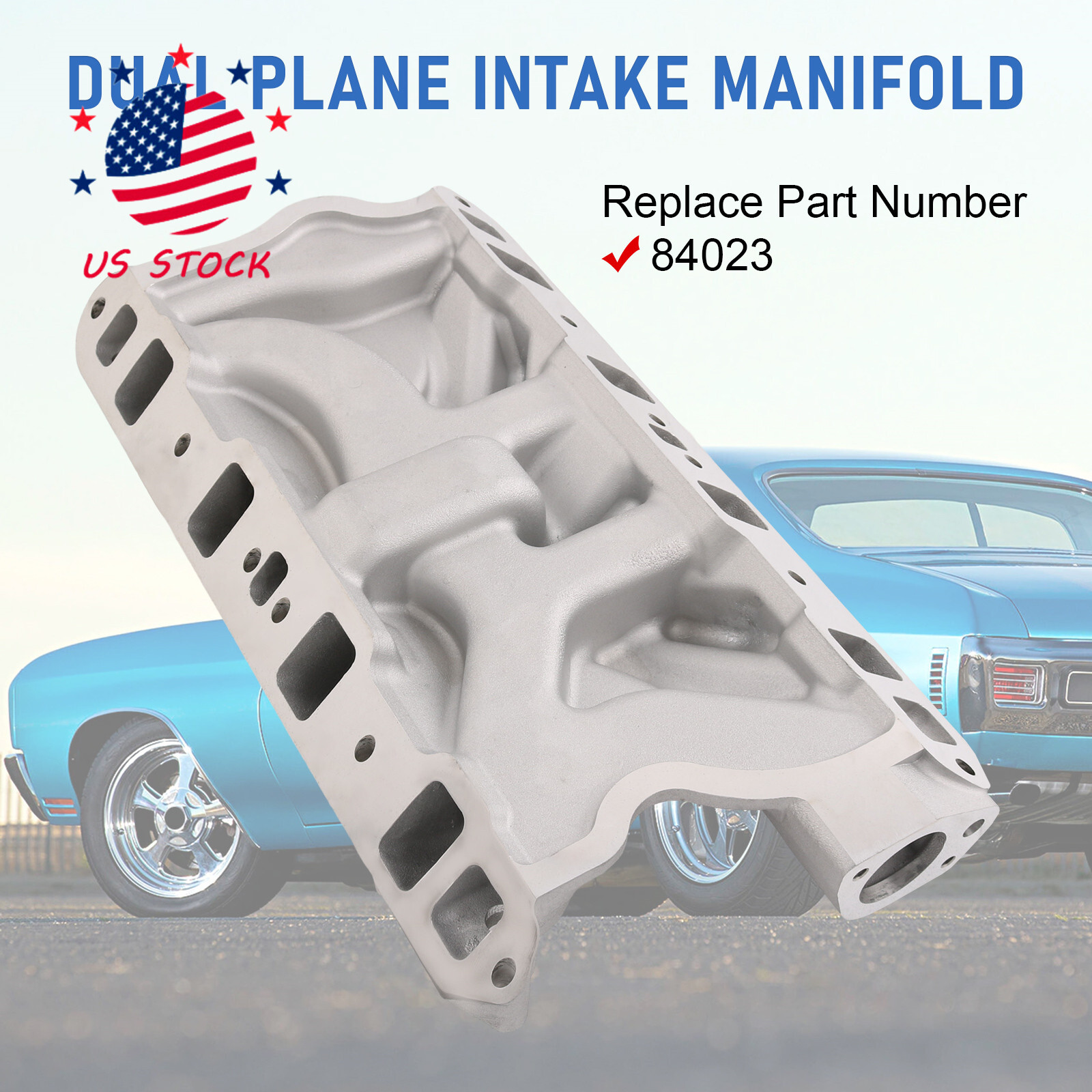 For Ford Small Block Windsor 351W V8 5.8L Aluminum Dual Plane Intake Manifold