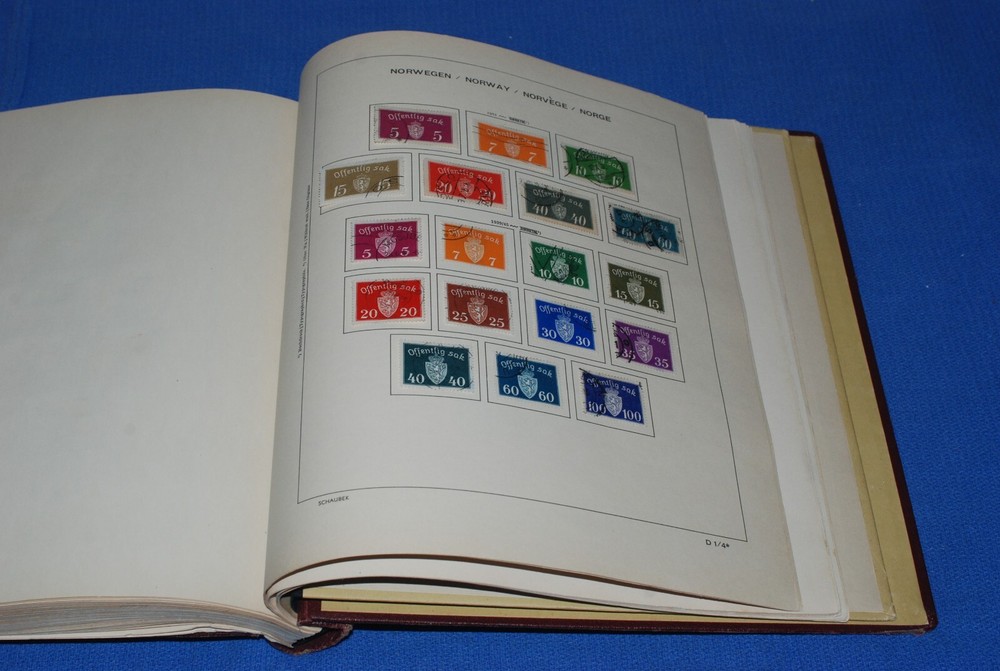 Norway Schaubek Springback Specialty Album Binder BlueLakeStamps Nice!