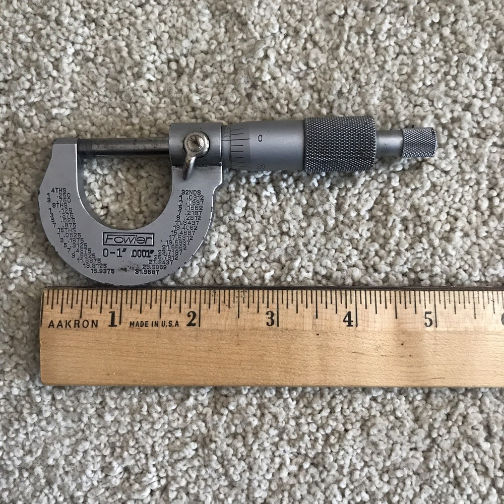 Fowler Outside Micrometer 0-1" Range .0001" Graduation