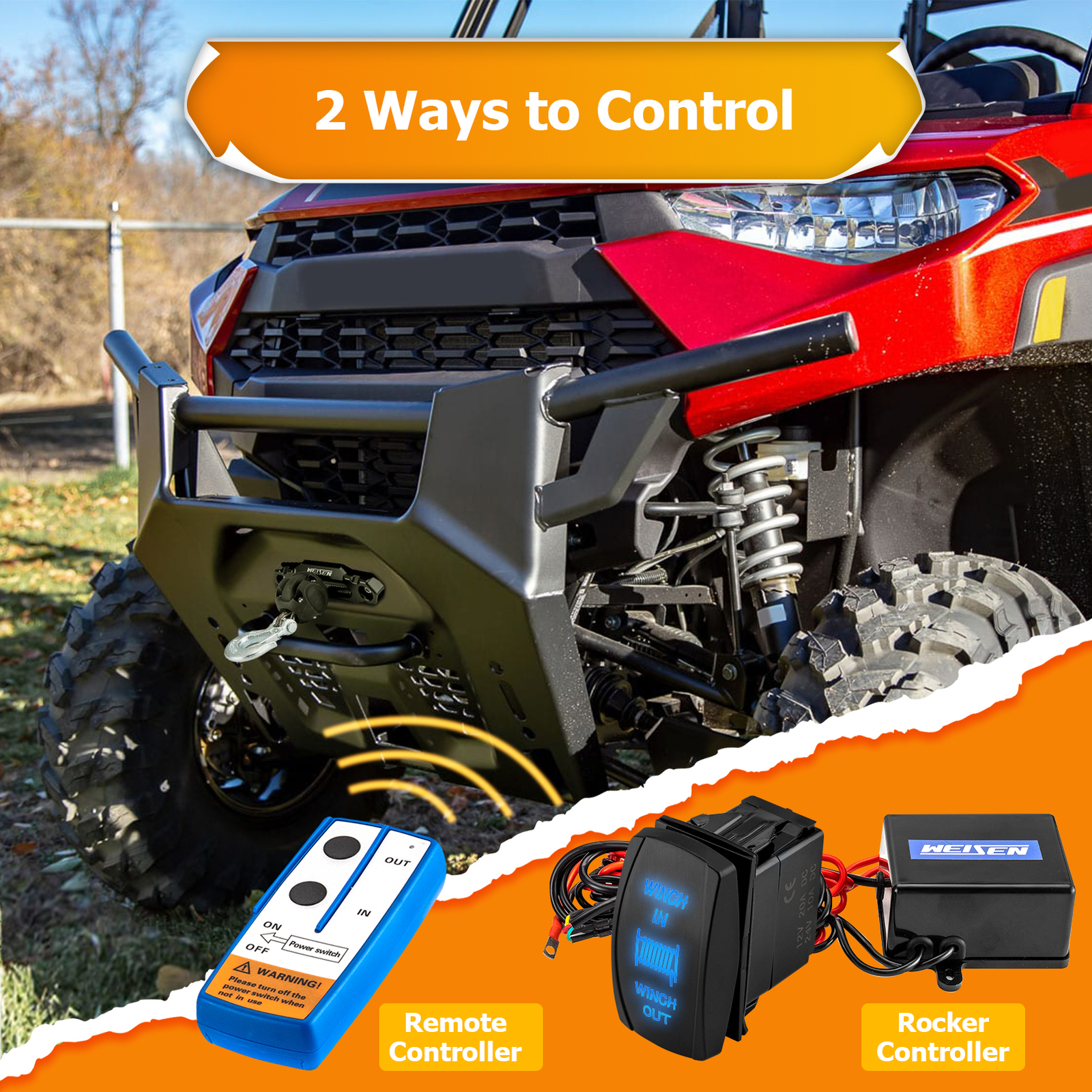 4500lbs Electric Winch Mount Kit For 2017-2024 Polaris Ranger XP 1000 Crew