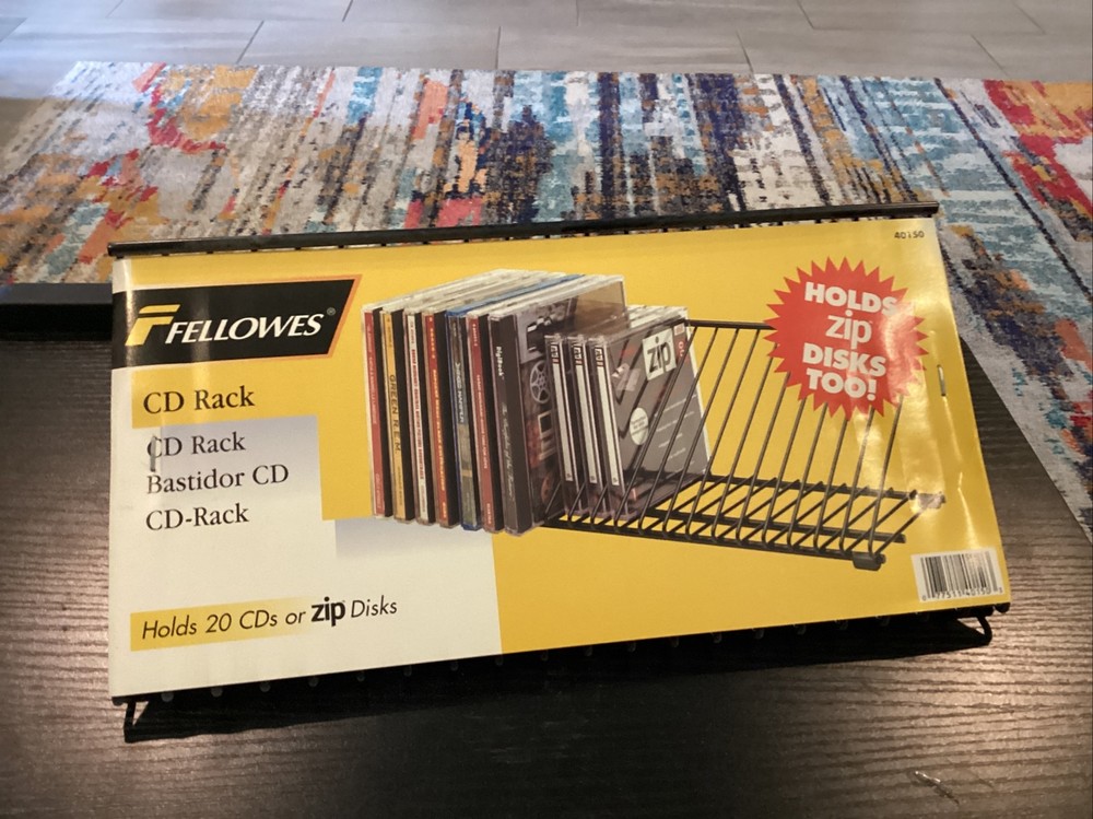 CD Wire Rack-20 Capacity Black Wire-horizontalstorage