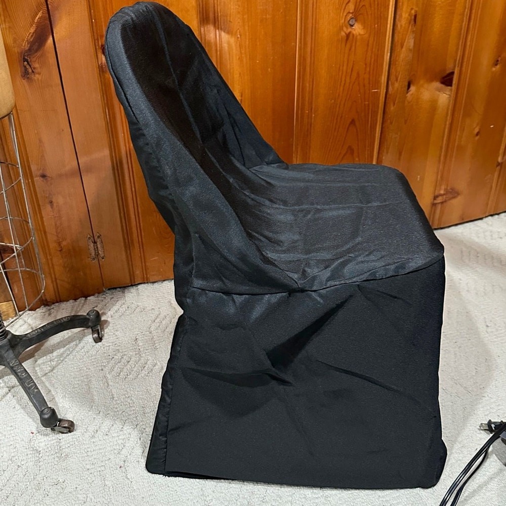 30 - Black Polyester Folding Chair Covers -