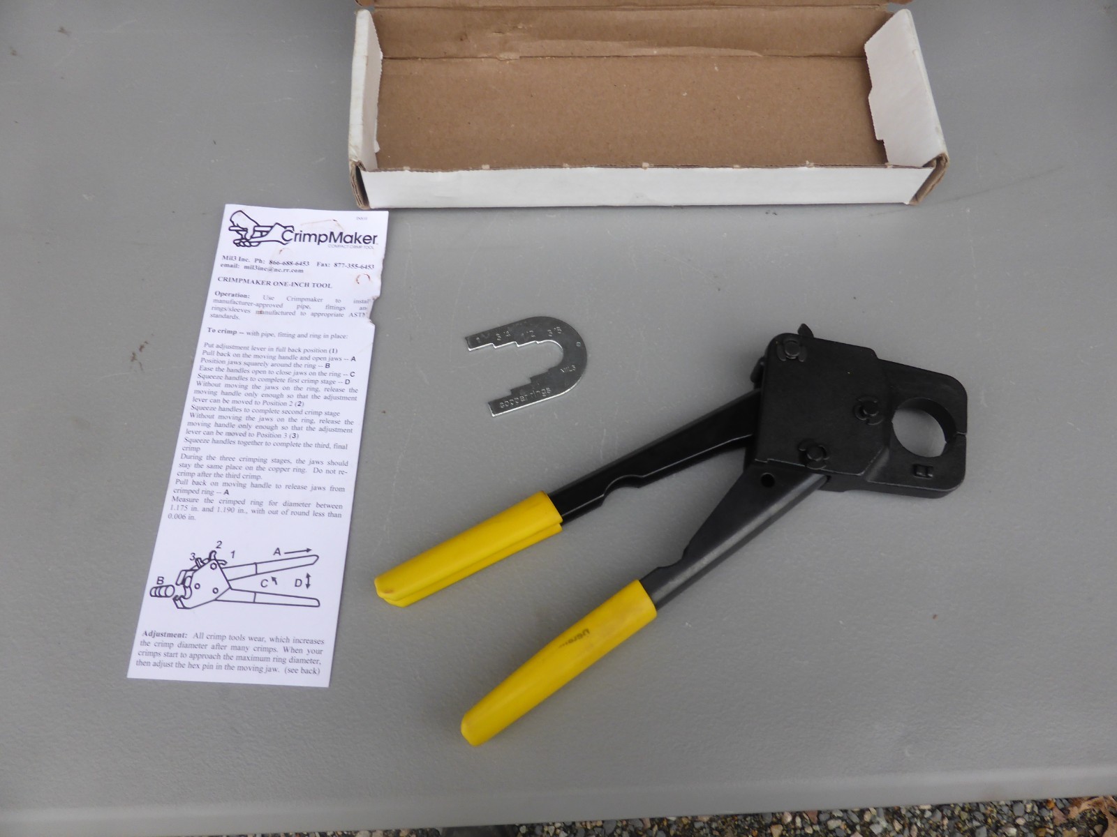 MIL-3 inc 1" PEX Compact Crimp Tool CrimpMaker Made in USA