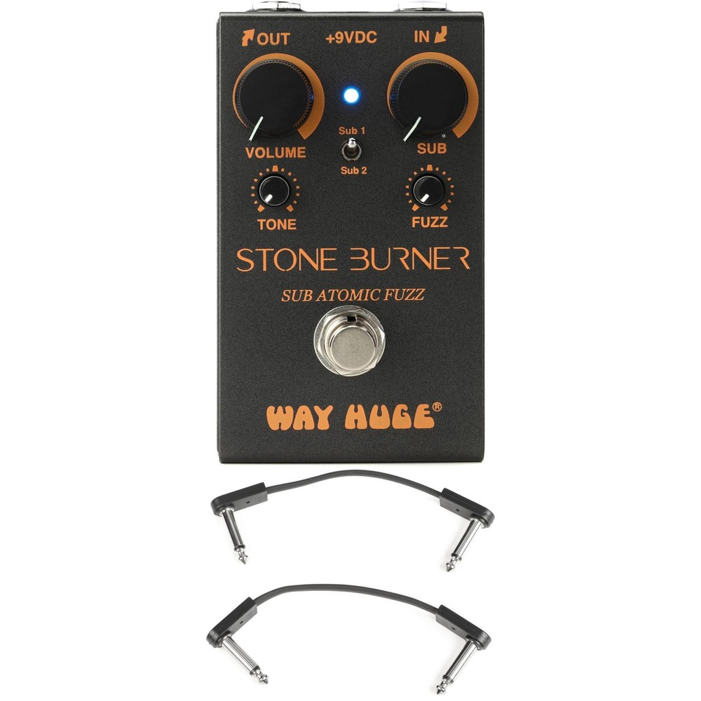 Way Huge Stone Burner Sub Atomic Fuzz Pedal with EBS Patch Cables