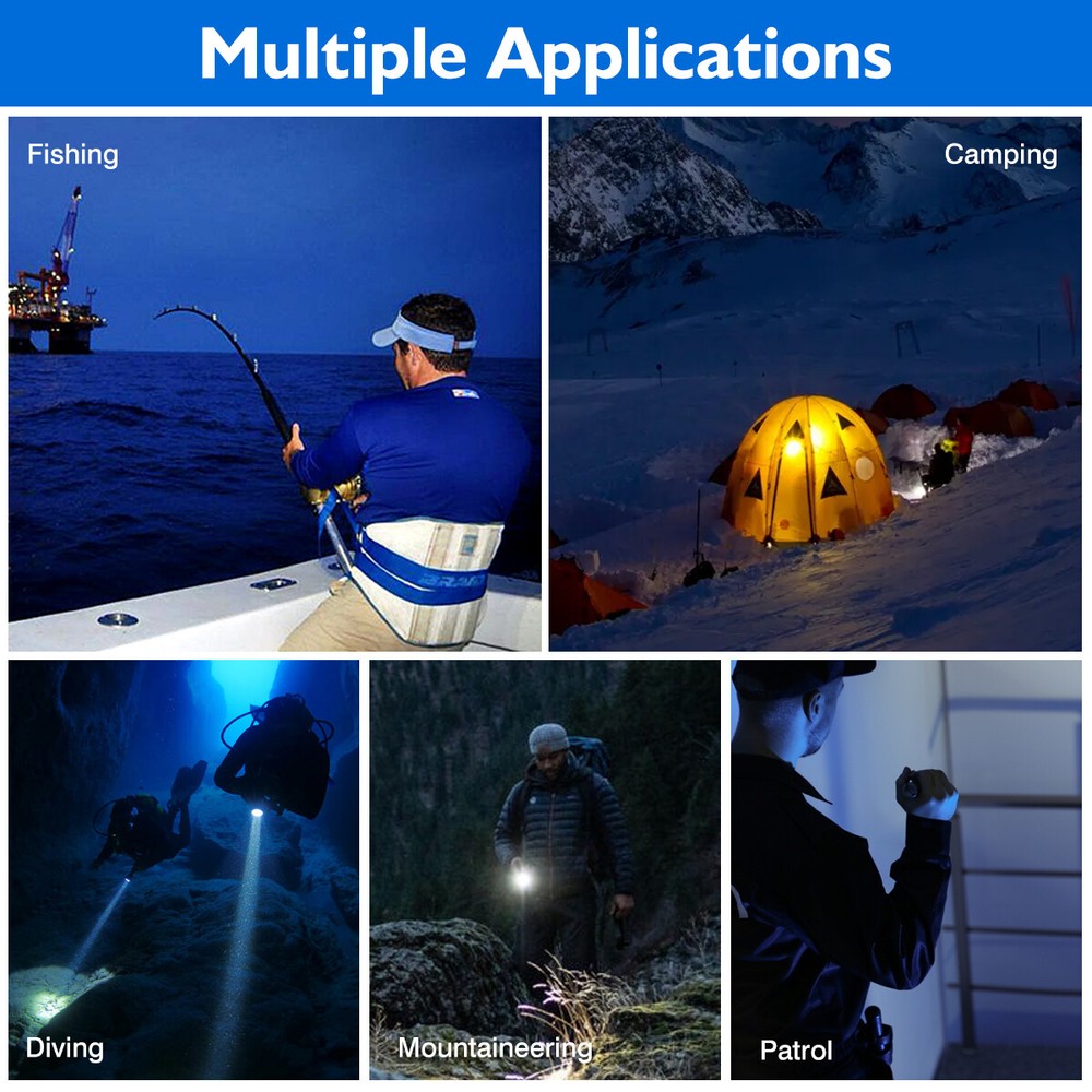 Diving Flashlight 3000LM Rating Professional Diving Light Underwater Flashlight