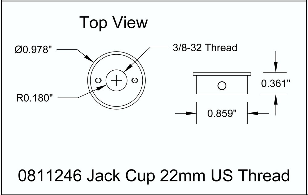 Jack Cup 22mm Socket Silver with Switchcraft Jack Bitterroot 0811246SLKT