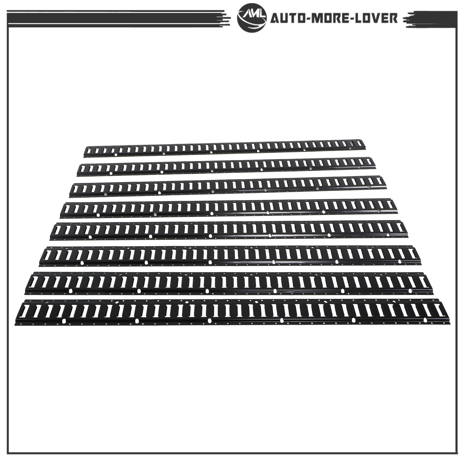 6 Feet Long E Track Tie-Down Rails BLK Finish 8 Pack For Cargo Management System