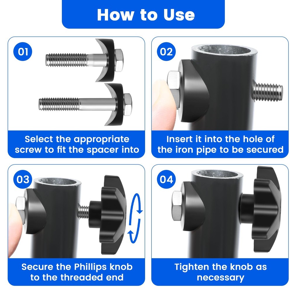 2 Sets Drive Walker Parts Replacement Knobs Kits, Compatible with Black