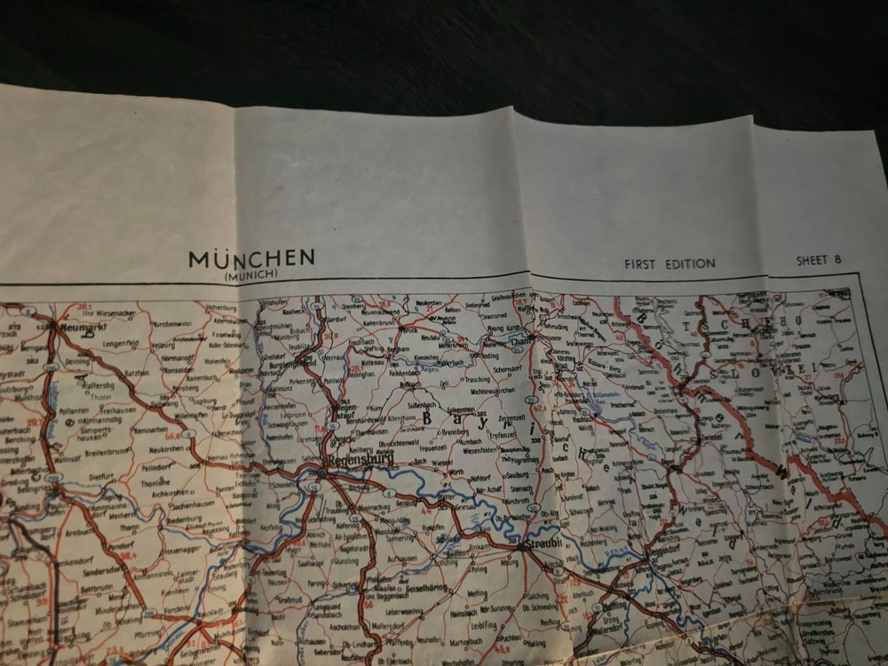 Original Germany Road Map MUNCHEN First Edition War Office ©1944 - Munich