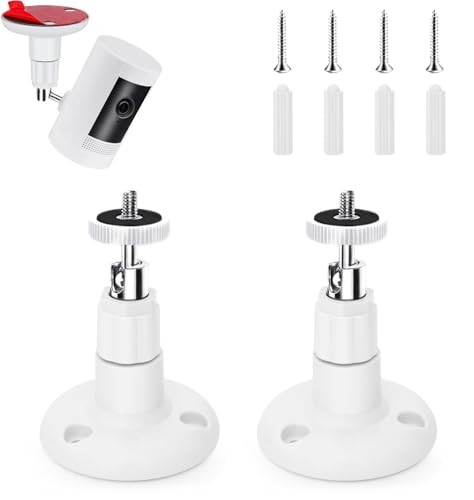 2 Pack Ring Camera Mount Bracket for Ring Stick Up Cam, Ring Outdoor Cam White