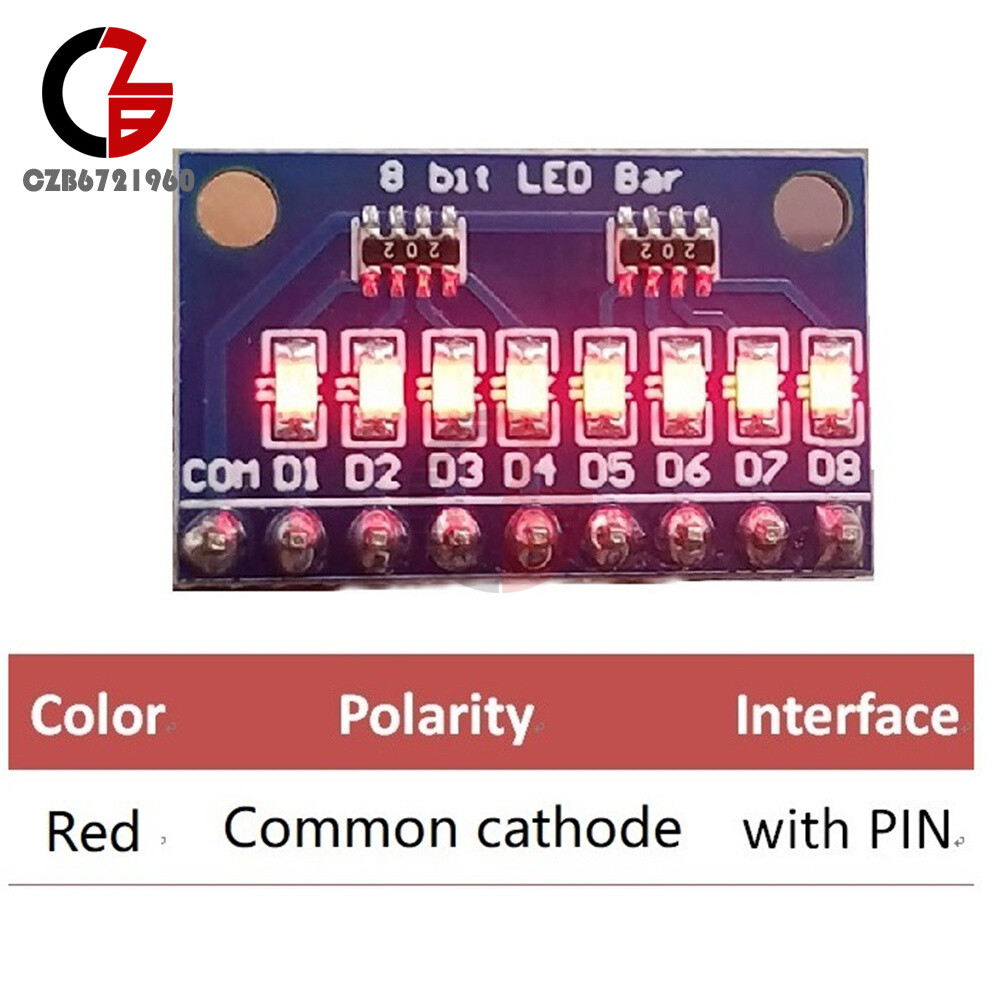 8-bit LED Module Blue/Red Display Common Negative/Common Positive DIY Kit 3-24V