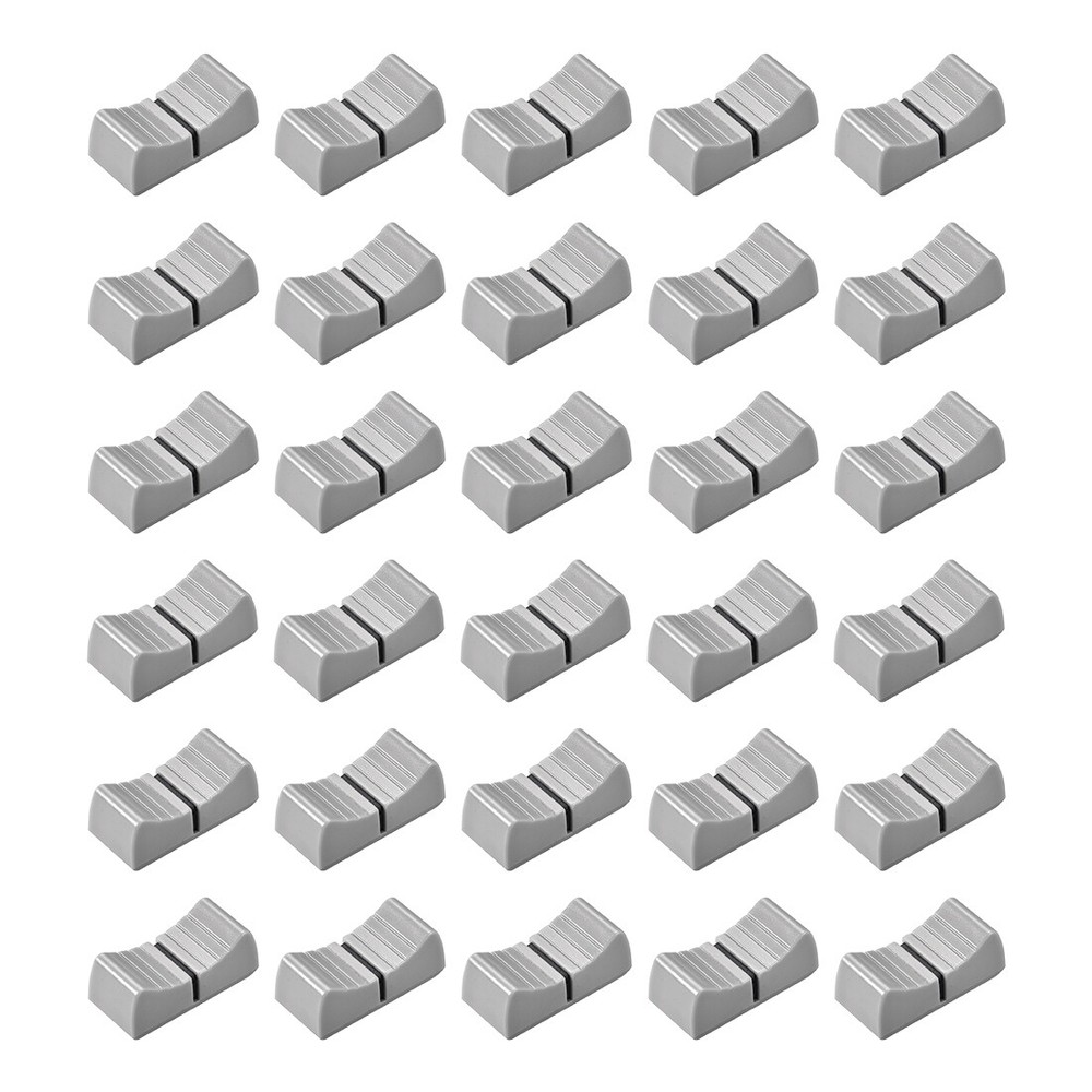 30pcs Mixer Slider Fader Knobs Replacement for Potentiometer Gray