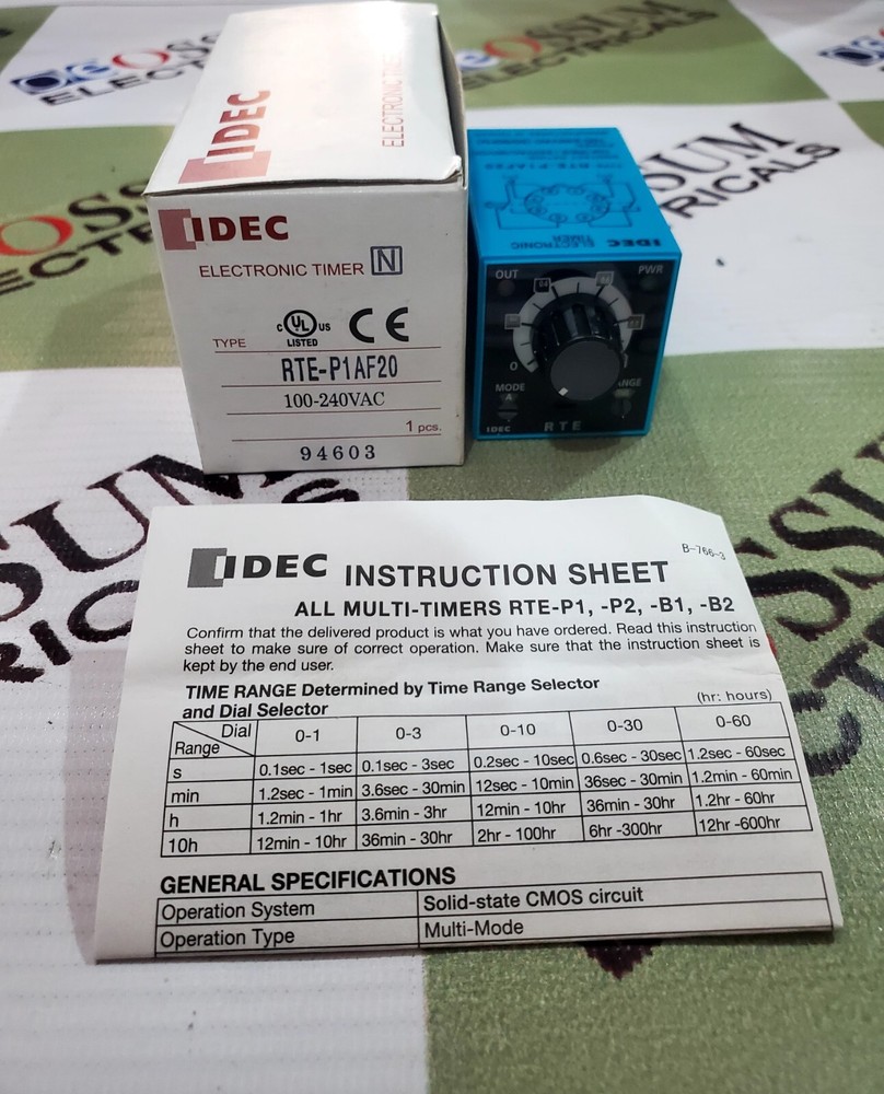 IDEC RTE-P1AF20 ELECTRONIC TIMER VOLTAGE 100-240VAC FAST SHIPPING