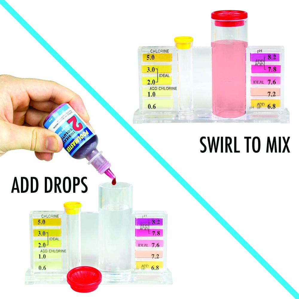 5-Way Kit with Integrated Color Chips for Precise Pool Water Testing