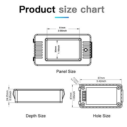 AC Current Voltage Amperage 100A Meter(Split Core Transformer), Black