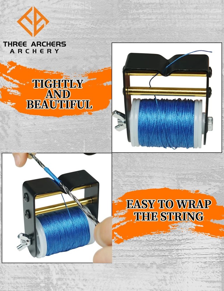 THREE ARCHERS Bowstring Serving Thread String Jig 120 BLACK&WHITE