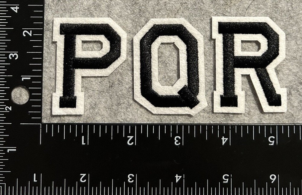 Alphabet Black Embroidered Letter Patch Jacket Hat Iron-on Jersey