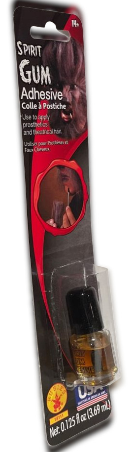 SPIRIT GUM ADHESIVE Theater Makeup Small Bottle Brush Stick On Glue Nose Or Hair