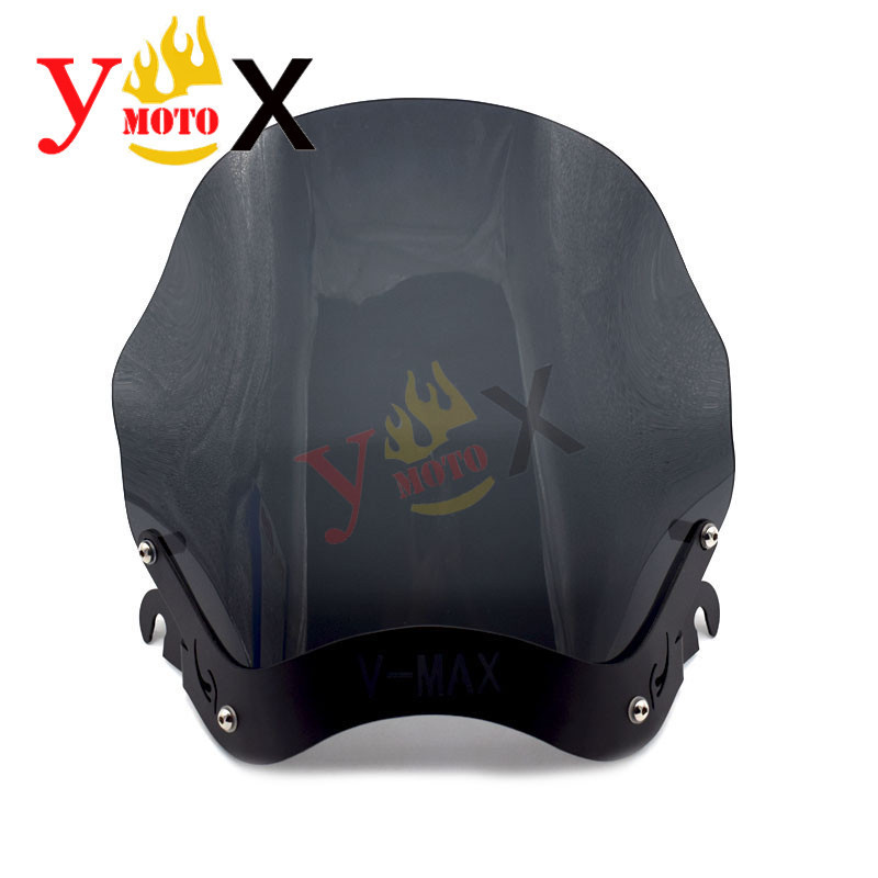 Black Windscreen Windshield W/ Bracket Screws For Yamaha VMAX1200 V-MAX1200 VMAX