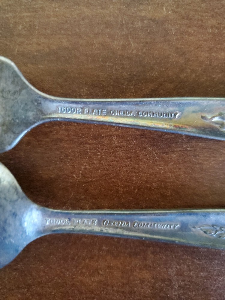 Vintage ONEIDA Community Tudor Plate Child's Fork & Spoon Set