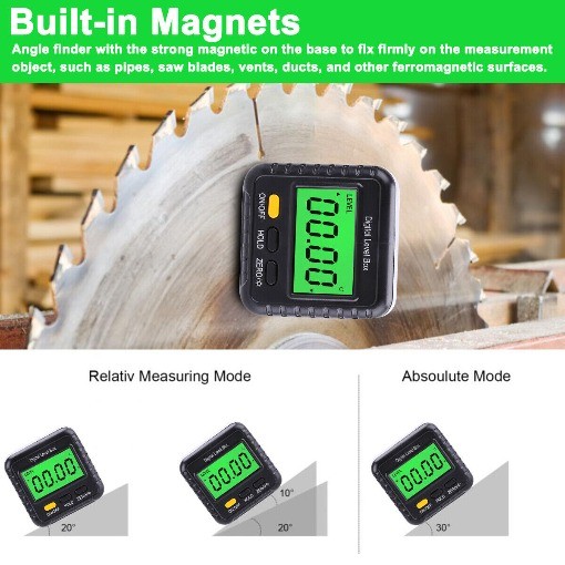 Magnetic Digital Level Box LCD Angle Finder Protractor Inclinometer Bevel Gauge