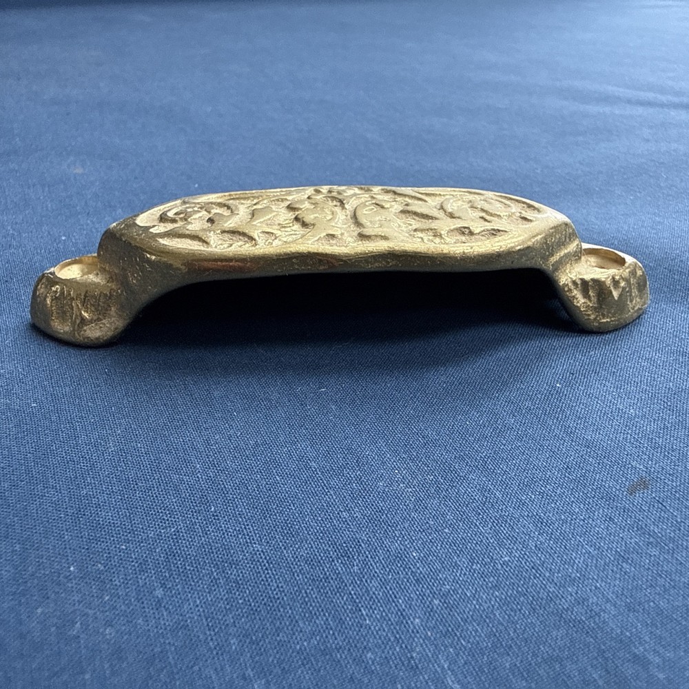 4 Victorian Style Brass Apothecary Bin Pulls Handles NOS
