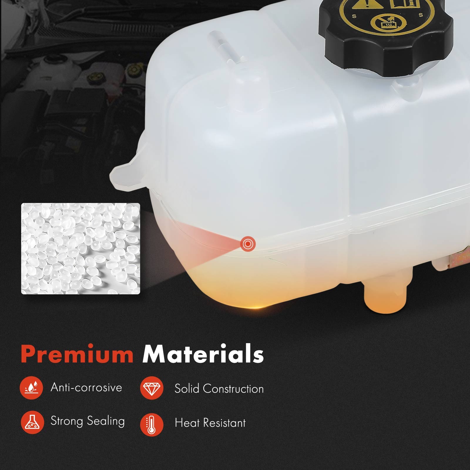 Coolant Reservoir Expansion Tank with Cap for Jeep Wrangler 2018-2024 Gladiator