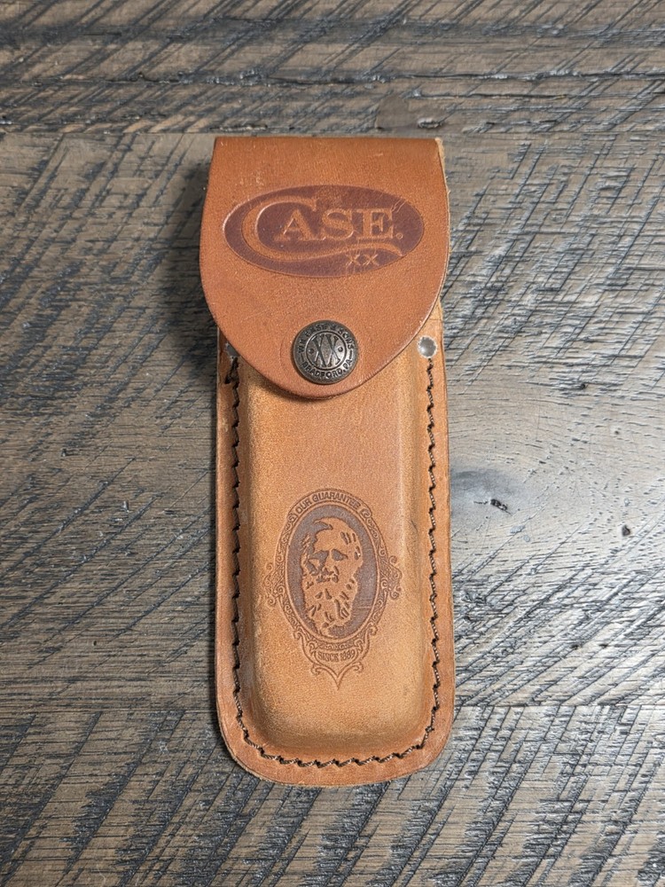 CASE Lg Leather Sheath Brown XX Snap Embossed Case, Nice!