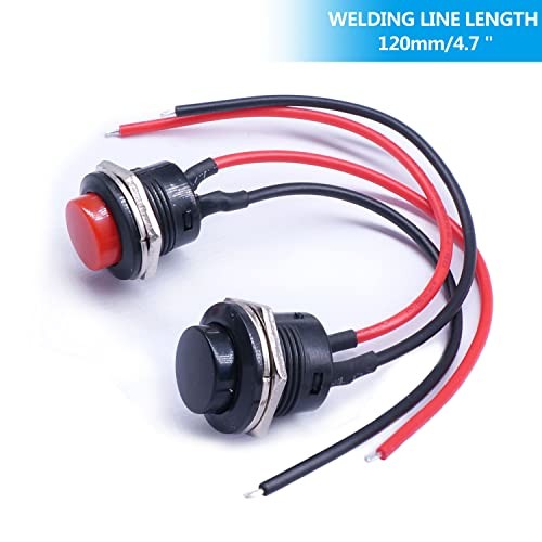 /6Pcs SPST Momentary Push Button Switch AC250V/3A AC125V/6A Mini Black+Red