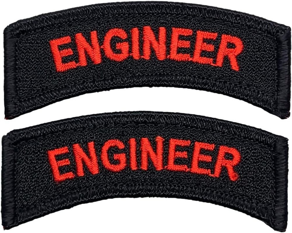 Engineer Rocker Tab Morale Patch  -2PC Bundle 2.75 X 1 Inch -HOOK