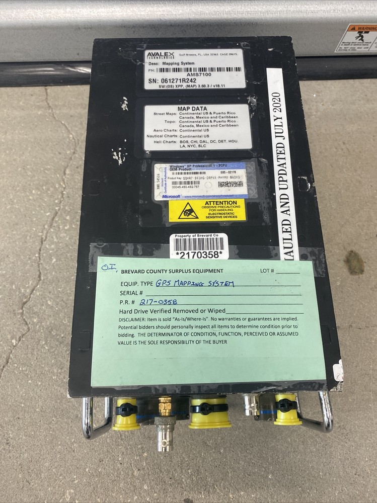 AVALEX TECHNOLOGIES MODEL AMS7100 DIGITAL HELICOPTER MAPPING SYSTEM