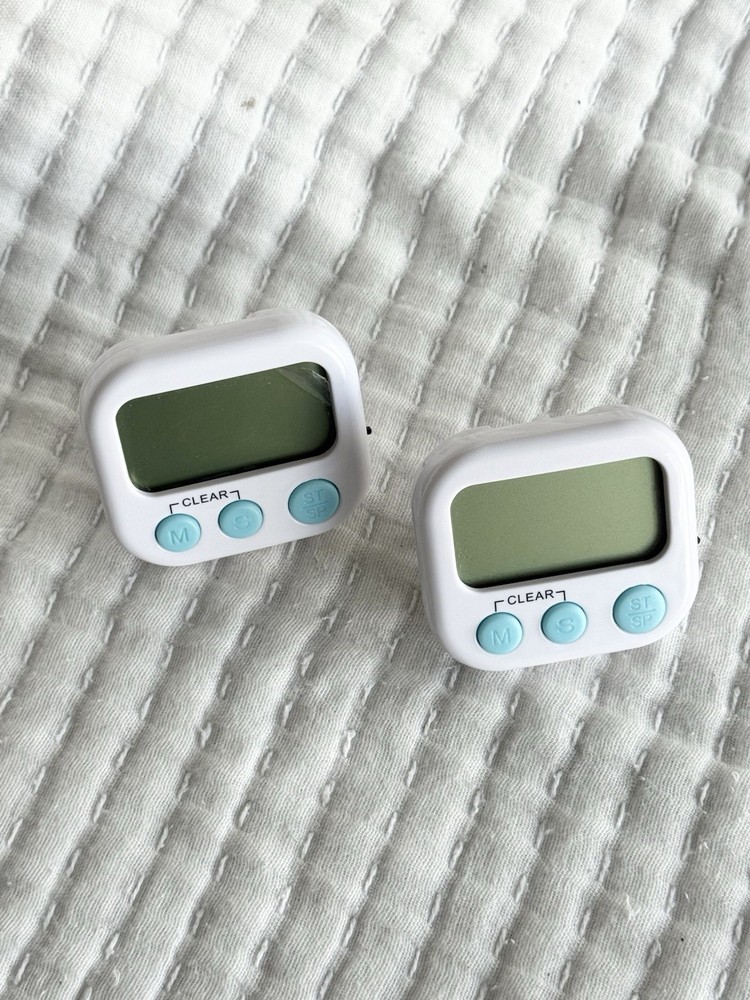 2 Pack Digital Kitchen Timer for Cooking Magnetic Backing Stand