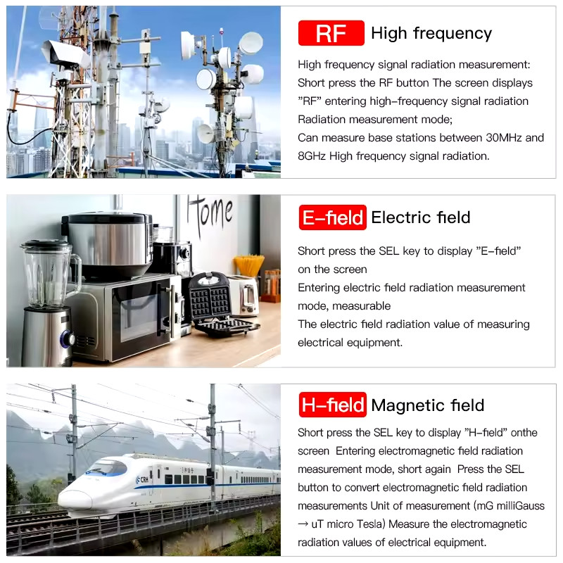 EMF Radiation Detector High Frequency Electromagnetic Field Meter